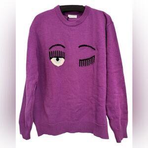 🆕 Chiara Ferragni Winking Eye Purple Sweater